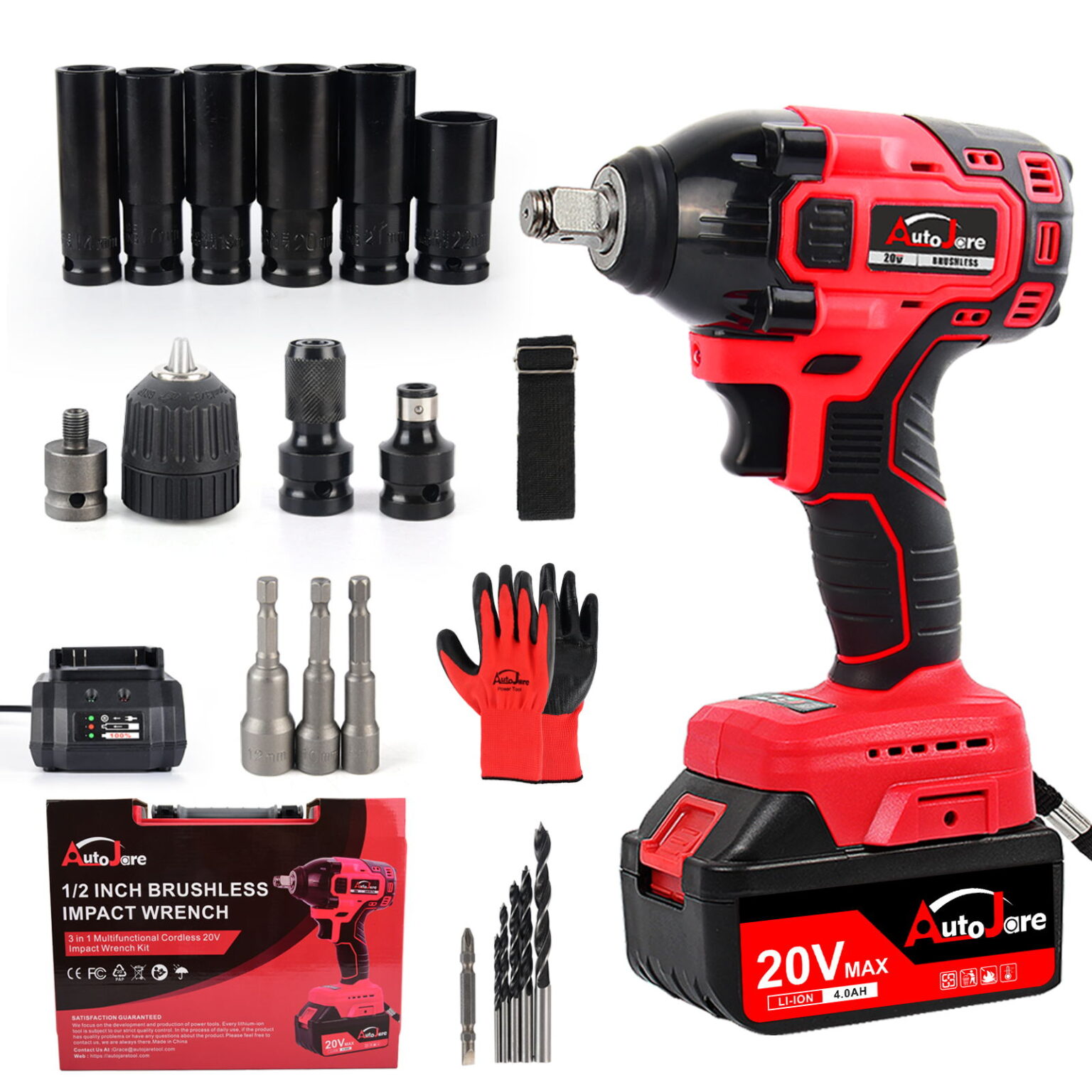 Impact Wrench Power Tool Set Amazon Lithium Battery Track Nut