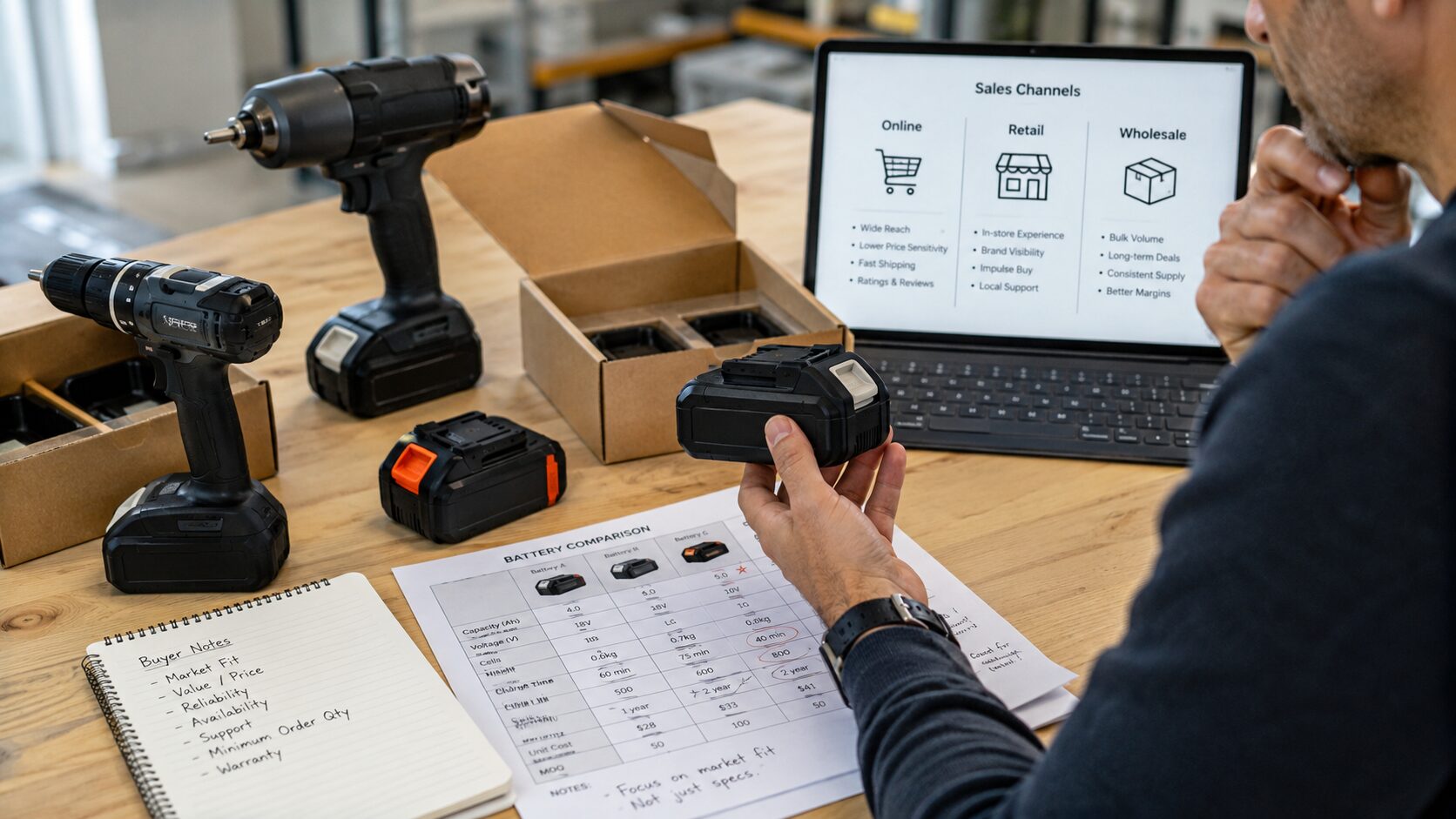 choosing battery kits for B2B sales channels power tool battery configuration decision
